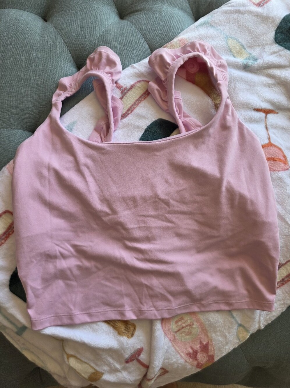 Blogilates Ruffle Strap Cropped Tank